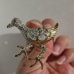 Vintage D'ORLAN Crystal Bird Brooch